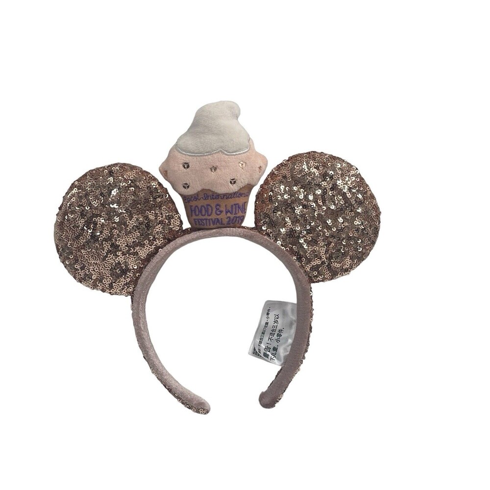 Minnie Mouse Ears 2019 Epcot Food & Wine Festival Rose Gold Cupcake Authentic